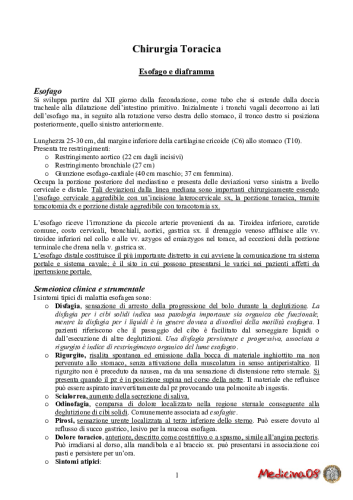 Riassunti Di Chirurgia Toracica